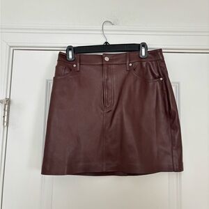 Express Faux Leather Mini Skirt in Deep Wine